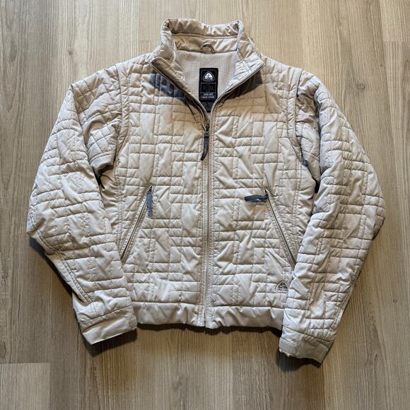 Women's Nike ACG 2-In-1 Gray Light Puffer Tech Jacket Vest Hybrid Sz Medium Y2k - Picture 1 of 8